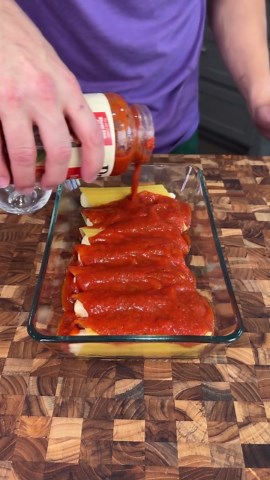 Easy string cheese manicotti hack