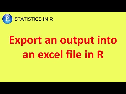 Export output data in R into excel files | Statistics in R | Learn to do SCIENCE