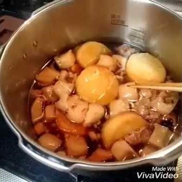 ワンダーシェフ あなたとわたしの圧力魔法鍋で、牛すじとこんにゃくの煮物 作ってみました！