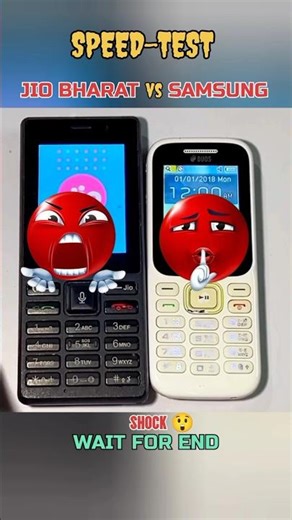 ⚡☠️JIO BHARAT VS SAMSUNG – SPEED TEST|| WHICH PHONE IS BATTER 🔥#shorts