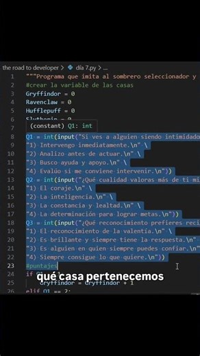 Día 7 aprendiendo programación hasta convertirme en desarrollador. #python #programacion #shorts