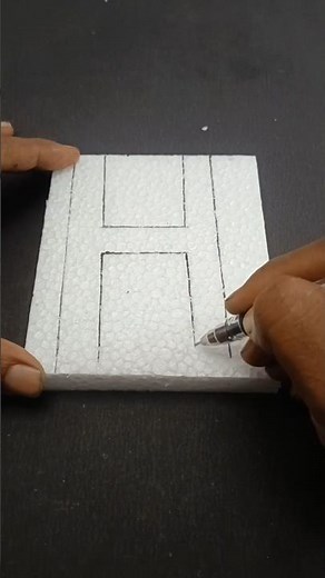 Thermocol H Letter Decoration 🅷 | Easy DIY Craft #shorts