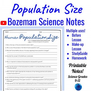 APES Unit 3 Comprehensive Worksheet | Bozeman Human Population Size Video 014