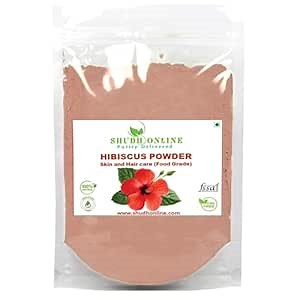 Organic Hibiscus Powder for Hair Growth (7 oz - 0.45 lb) Pure Sabdariffa Flower Powder - Dried Hibiscus Flower for Hair - Flor De Jamaica Salt, Natural Matcha Tea - Non GMO (200g)
