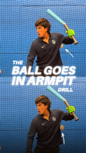 The ball goes in the armpit drill with @kyledinges. | Applied Vision Baseball