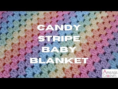 Candy Stripe Blanket Pattern | Granny Stripe Blanket | Easy Crochet Blanket Tutorial