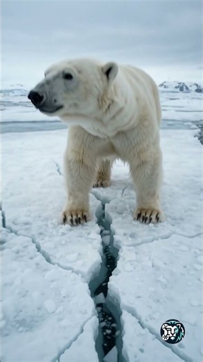 The Ice Is Breaking Under This Huge Bear: Drone Caught It All