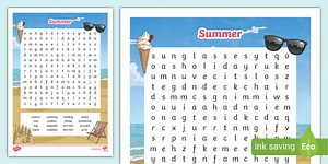 KS2 Summer-Themed Word Search