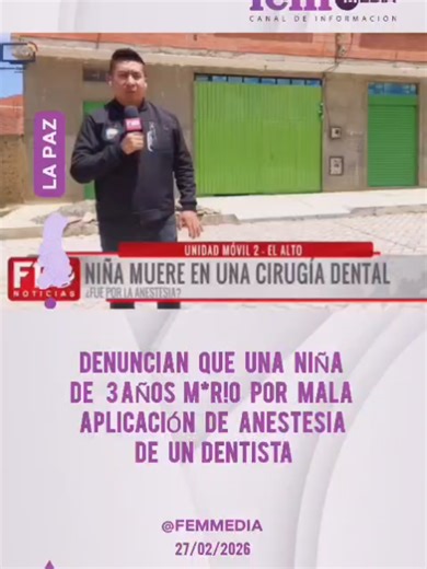 Niña de tres años muere por mala anestesia en El Alto