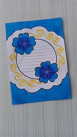 Unique Blue Flower Round Border Design/6 easy border design/Project design/Priyanka Gunwal #shorts