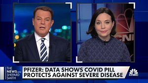 Tonight on The News with Shepard Smith: Covid cases are on the rise once again, but Pfizer is reaffirming that its Covid pill cuts the risk of hospitalization or death by 89% in high-risk adults. The company says lab data shows the treatment even holds up against the omicron variant. | CNBC