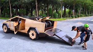 170K views · 2.4K reactions | Young Man Builds Cybertruck — Elon Musk Reacts! #ndwoodart #cybertruck | ND - Woodworking Art | Facebook