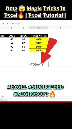 OMG 😱 Magic Tricks in Excel🔥 | excel tutorial | #excel #shortfeed #microsoft #formula
