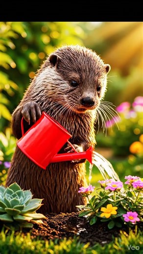 Otter Gardening #cartoon #cartoonforkids #otter #wholesome #cuteanimals #aivideo #viralshorts