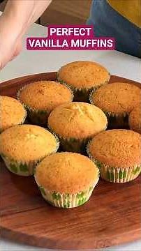 Soft & fluffy vanilla muffins recipe #shorts