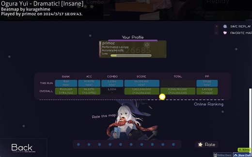 osu! 萌新的第一个100pp！