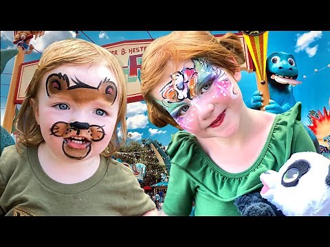 ADLEY is a UNiCORN and NiKO is a BEAR!! Kids Face Paint Makeover at Disney World Animal Kingdom Park