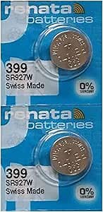 Renata 399 SR927W Batteries - 1.55V Silver Oxide 399 Watch Battery (2 Count)