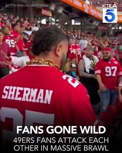 FANS GONE WILD: A big fight took place in the stands at Thursday night’s NFL game at Levi’s Stadium in Santa Clara. https://trib.al/vlqyLC4 | KTLA 5 News