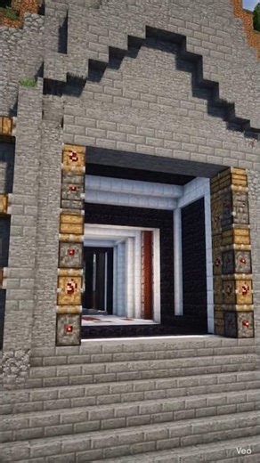 Minecraft Infinite Corridor Build 😱 | Mind-Blowing Optical Illusion #Shorts