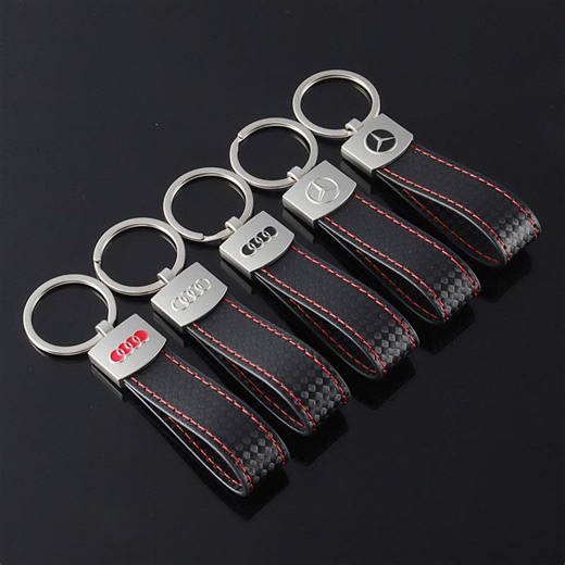 Mercedes-benz Audi Car Logo Leather Car Keychain Rings and Accessories - Etsy