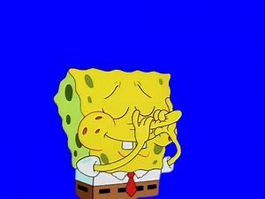 SpongeBob - Nose Flute Transition in Blue Screen (Remastered)