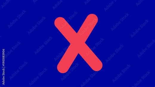 Animated False symbols false bad check X cross, decision with alpha channel motion graphics video.