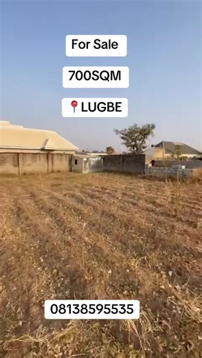 📍 700SQM LAND FOR SALE – LUGBE, ABUJA Prime residential land available in a well-planned estate in Lugbe! 🌿🏡 💰 Price: ₦15,000,000 (Slightly Negotiable) 📜 Title: R of O 📐 Size: 700sqm 🤝 Professional Fee: 5% ✅ Good road network ✅ Serene and fast-growing neighborhood ✅ Easy access to Airport Road & major routes ✅ Perfect for residential development Secure your plot in one of Abuja’s rapidly developing locations today! Domilife Real Estate 🏡✨ 📞 08138595535 #creatorsearchinsights #fyp #house