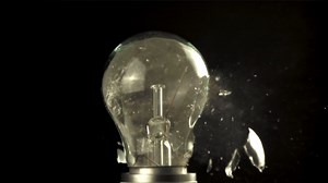Super slow motion glass bulb bursts. On a black background. Filmed on a high-speed camera at 1000 fps.High quality FullHD footage