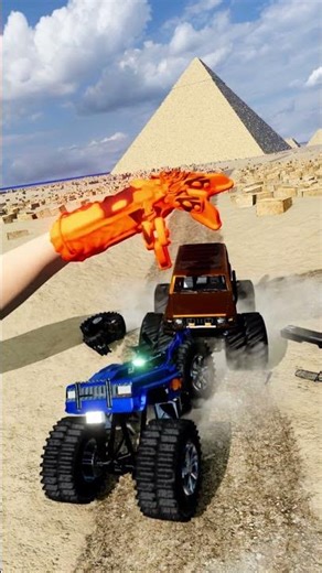 Monster Truck vs Giant Robot Hand Slap – BeamNG.Drive