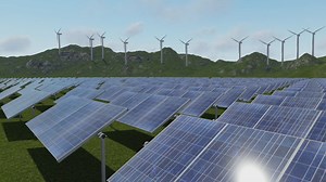 3D sustainable power generators in nature - Free Stock Video