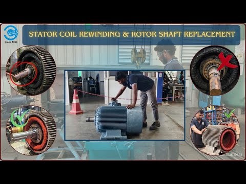 Industrial Electric Motor Rotor Shaft Replacement & Stator Coil Rewinding