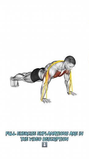 ➡️ Resistance band push ups #bodybuilding #gym #fitness