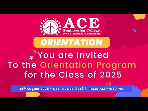 Orientation Program for the Class of 2025 | ACE Engineering College