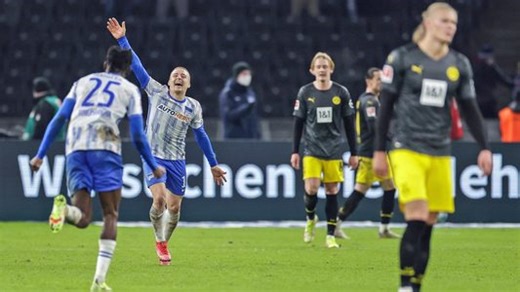 Hertha Berlin deliver big blow to Borussia Dortmund's title hopes