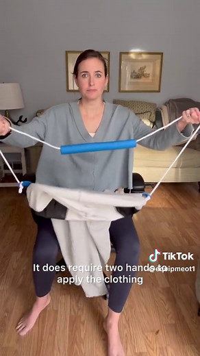 @disability_solutions designed this product based on her own lives experiences with MS. The MyLEDA is a great option for increasing independence with lower body dressing! Link in bio. A few notes, there is a slight modification needed to use it with smaller waist bands or clothing that lack stretch in the waist. The designer suggests using clothespins to hold these types of clothing in position to solve this problem. #occupacionaltherapy #otstudent #homehealthaide #homehealthnurse #caregiversupp