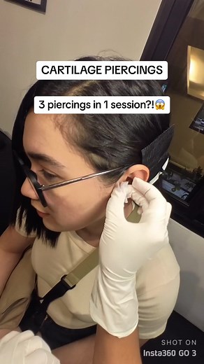 3 Cartilage Piercings in 1 Session! Helix, Tragus, and Auricle