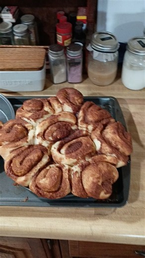 Better than cinnabon yummy ✔️ our full video for the recipe 💞 #homemade #homestead #cinnamonrolls
