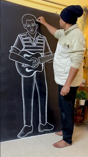 How to draw boy playing Guitar 🎸 #drawing #art #shortvideo