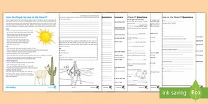 How Do People Survive in the Desert? Activity Pack
