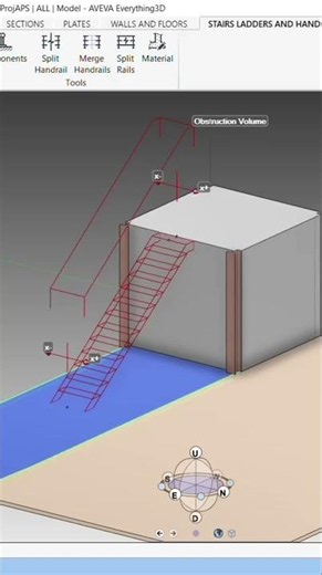 Simple Staircase Model in AVEVA E3D | @DesignOrbit.E3d #avevae3d #tutorial #e3d #staircase