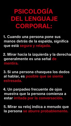 PSICOLOGÍA DEL LENGUAJE CORPORAL #Psicología #Verdad #Realidad #Bienestar #Saber