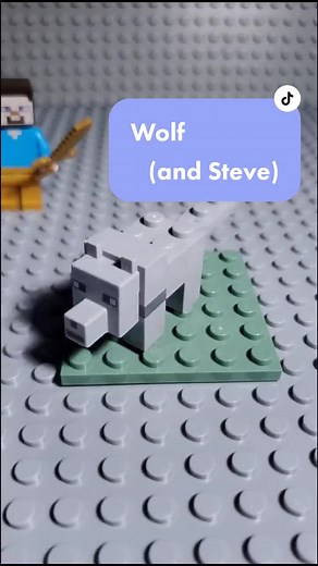 #Minecraft #Wolf 🐺 (and #Steve) #LEGO #legominecraft #relaxing