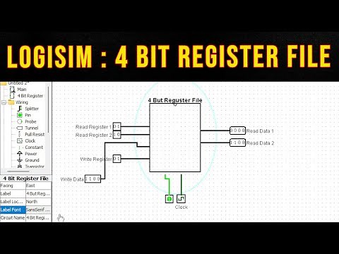 4 Bit Register File in Logisim