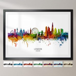 London Skyline England, Cityscape Painting Art Print Poster CX (6481) - Etsy