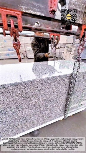 Smart Crane Loads Heavy Marble Slabs into Truck | Efficient Construction Logistics #9work