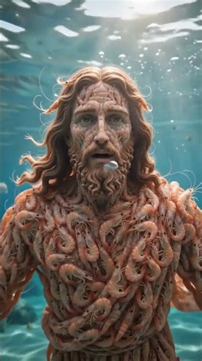 Jesus made of shrimp? 😱🦐 #shorts #jesus #art