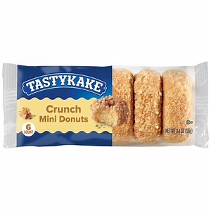 Tastykake Crunch Mini Donuts, 6 Portable Coconut Crunch Topped Donuts