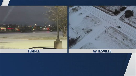 What icy roads are like in Temple, Gatesville