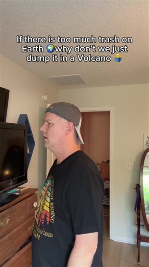 Trash problem solved 🤣#comedyvideo #funnyvideos😂 #relateble | dumping trash in a volcano